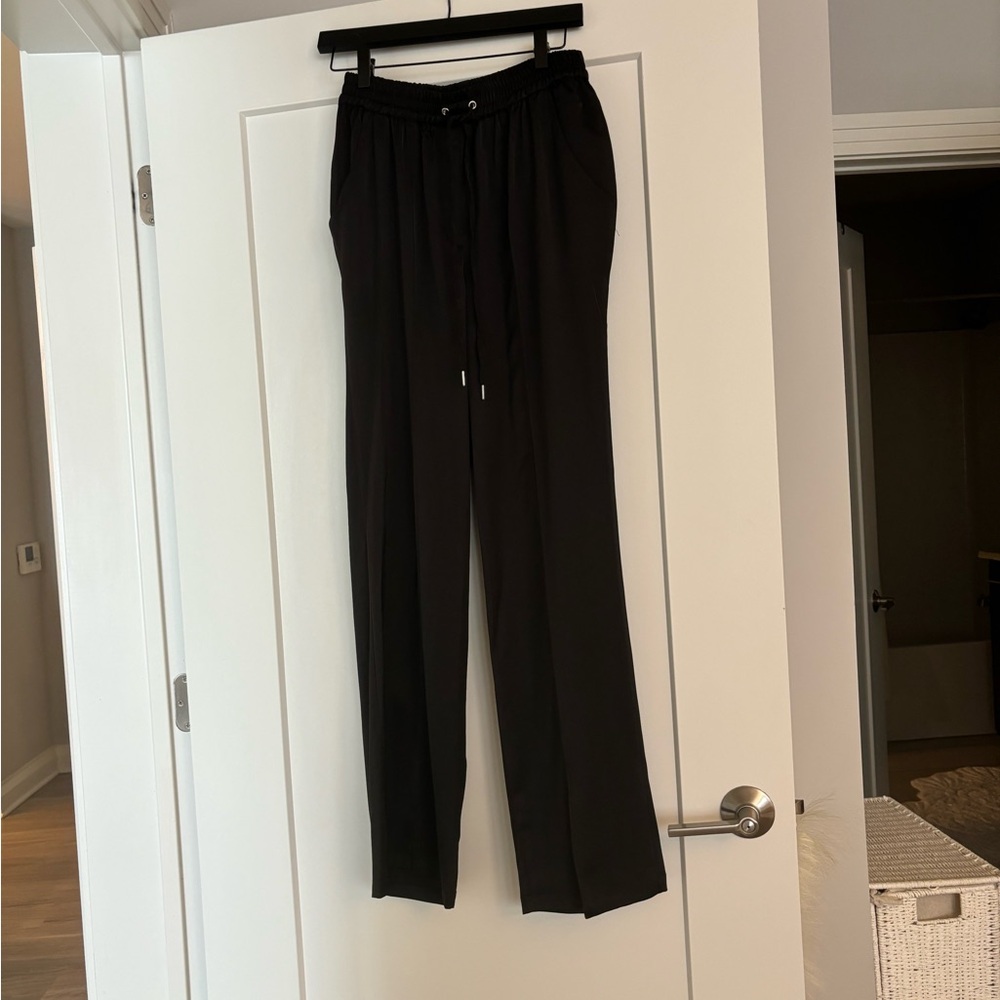 Olivia sky black silk pants